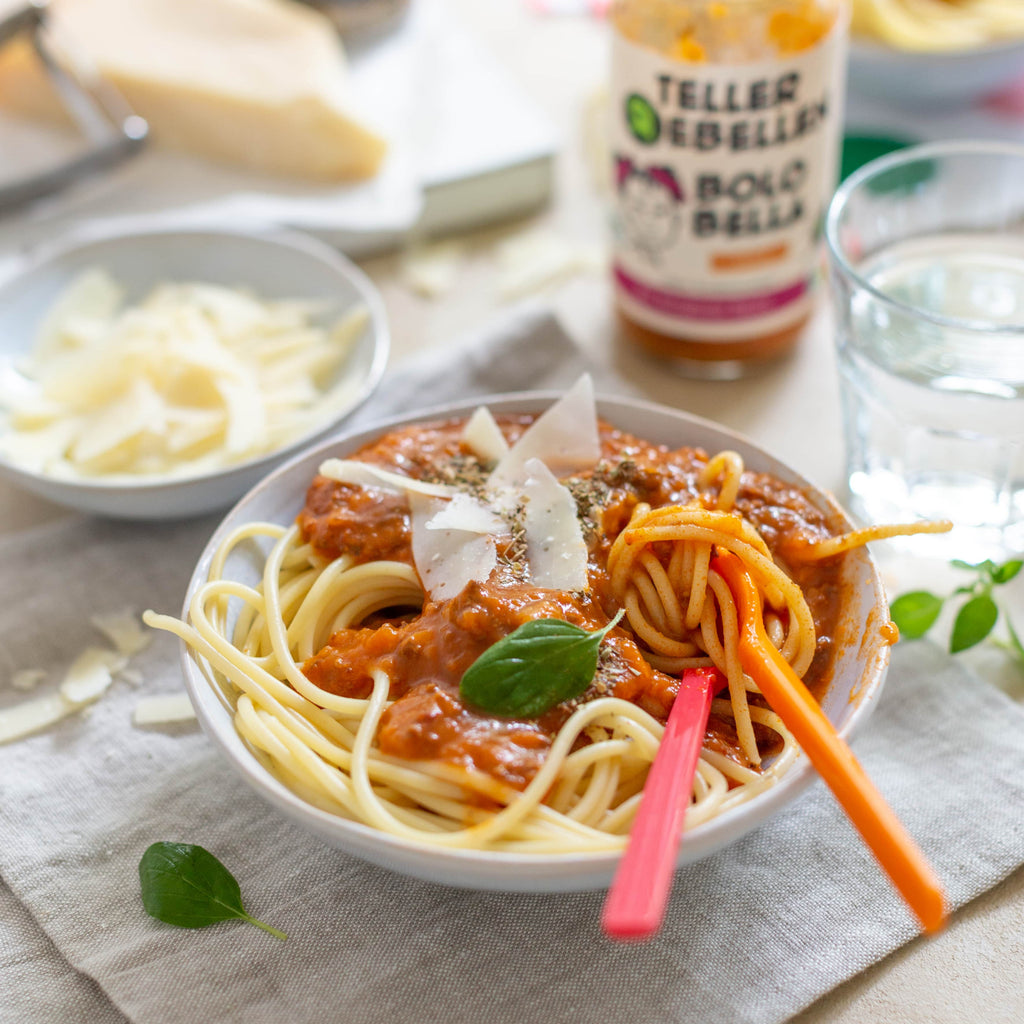 Bolo Bella - Bio Bolognese Sauce - speziell für Kinder - Serviervorschlag